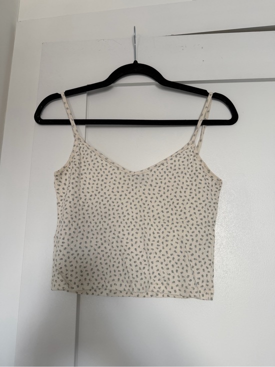 Brandy Melville Tops - Brandy Melville Cream Floral Spaghetti Cami